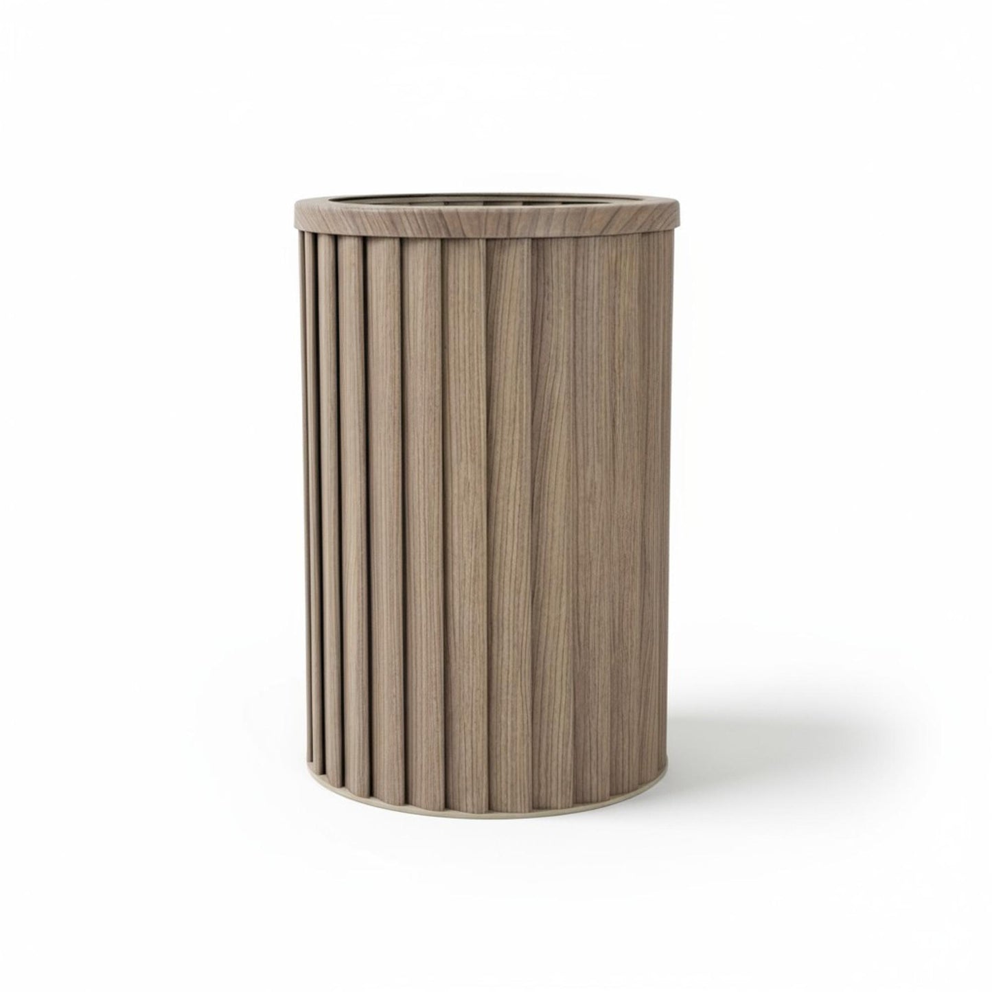 Round Strata Column Planter MD - Ash Brown