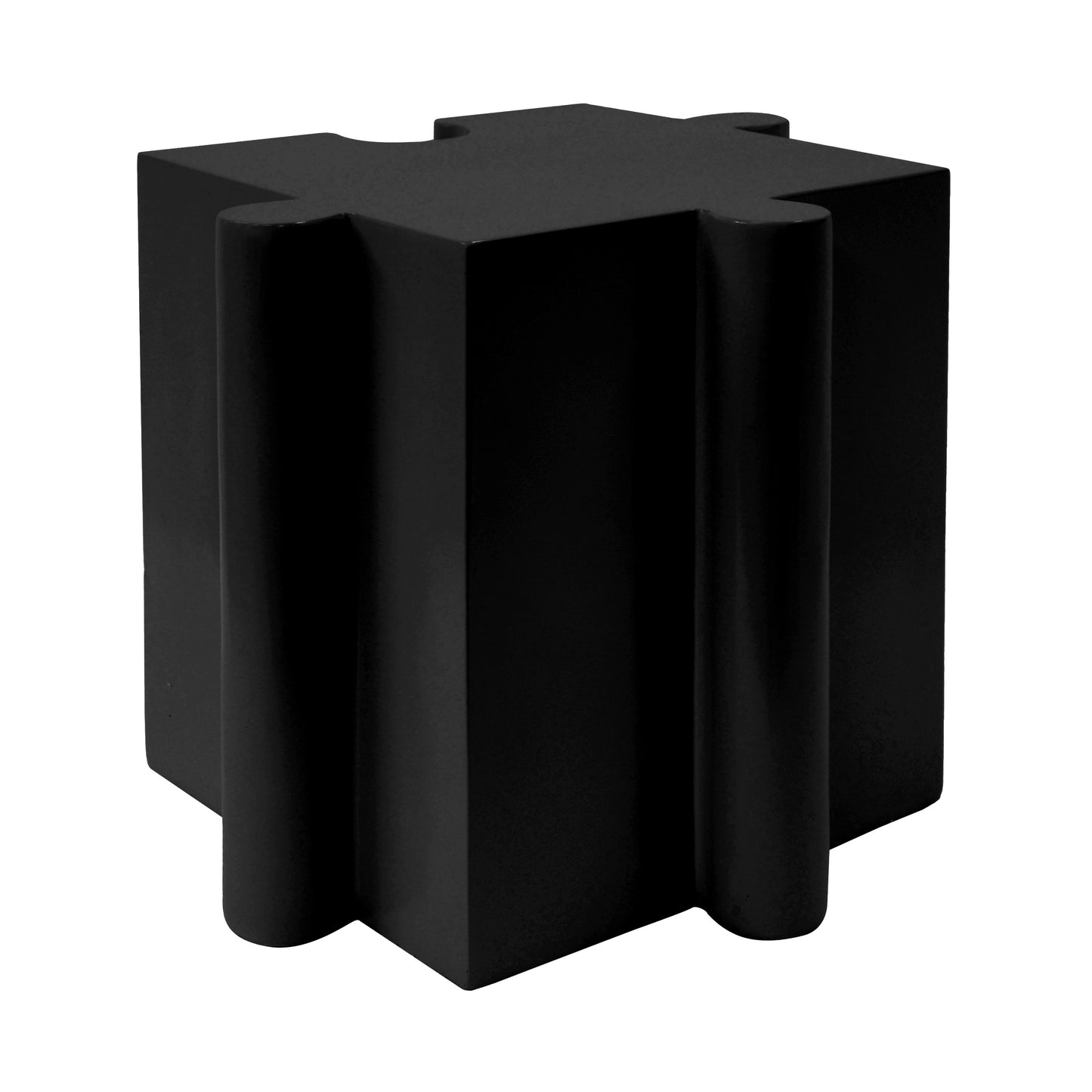 3-Piece Artistic Puzzle Table Set,Modular MGO Side Tables with Interlocking Design (2 Convex & 1 Concave), 200lb Capacity for Indoor & Outdoor,Black Color