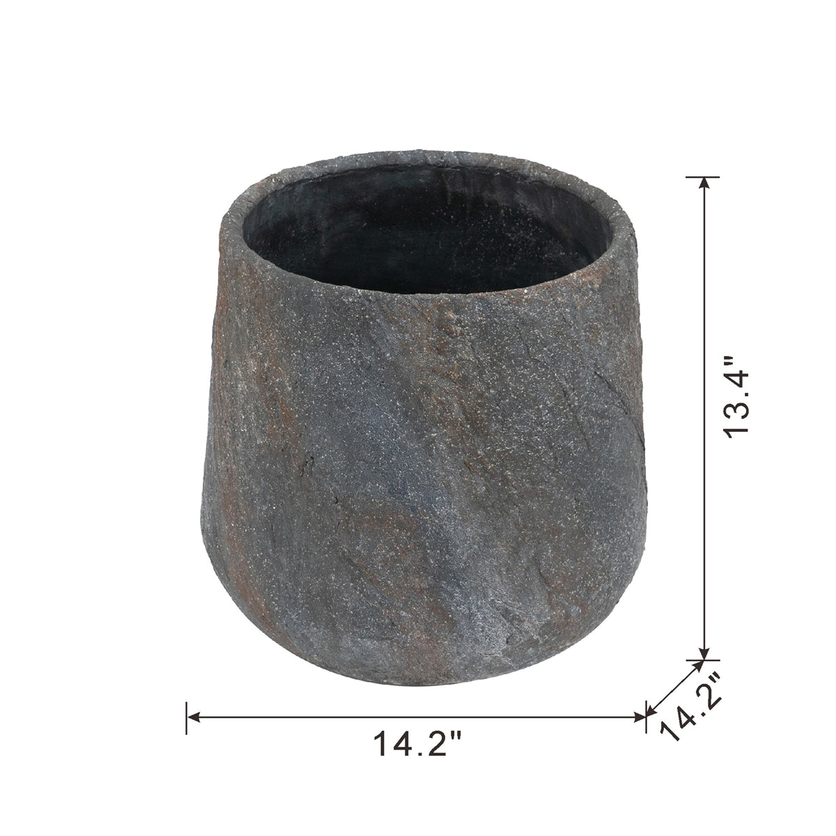 14.2x14.2x13.4" Cement Planter Large, Indoor Outdoor Garden Functional Decor