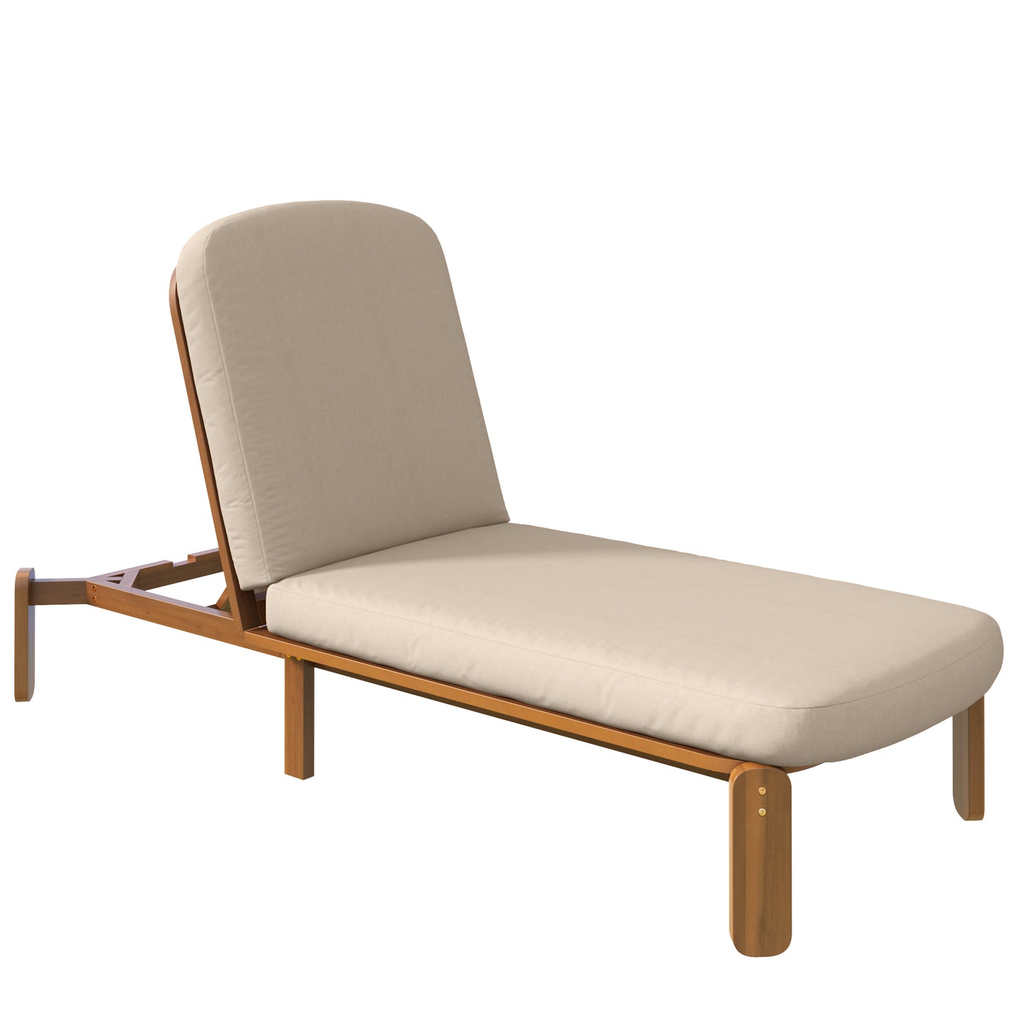 Outdoor Chaise Lounge Adjustable Patio Chaise Outdoor Reclining Chair Pool Lounge Chair with Adjustable Backrest for Patio, Poolside or Beach, Brown