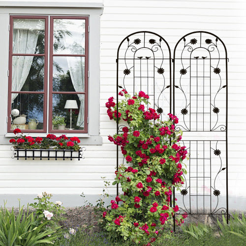 71 in. BLUIK Heavy-Duty Rustproof Metal Garden Plant Support Tall Wall Climbing Trellis (2-Pack)