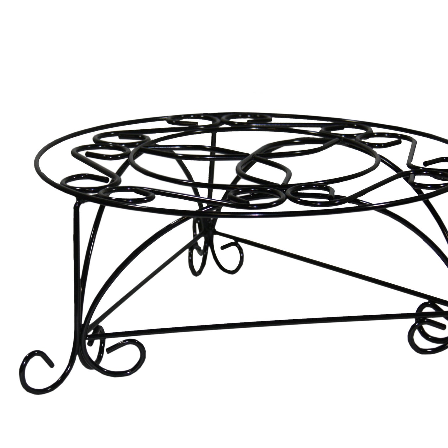6.25" H Mosaic Cast Metal Black / Gold Plant Stand