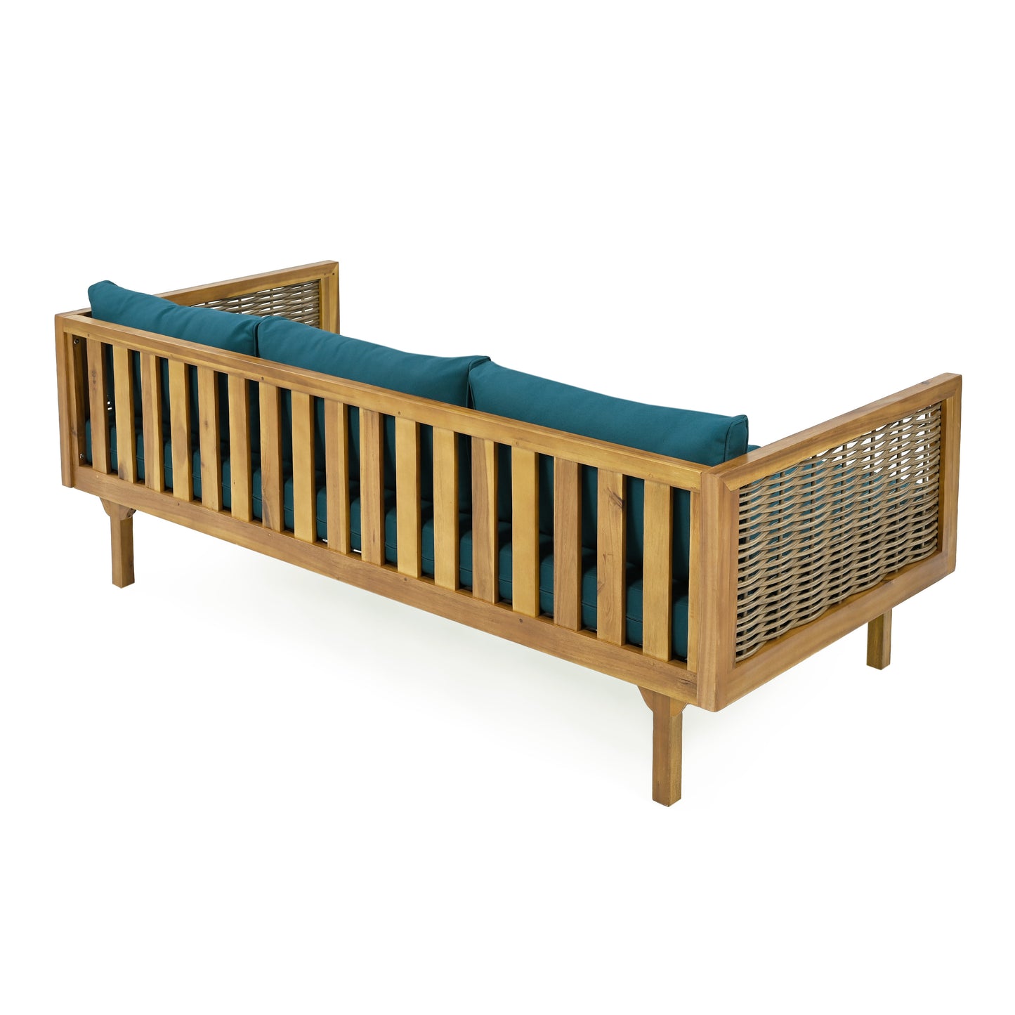 CLAREMONT 3 SEATER DAYBED WITH RATTAN ARMS (TEAK CUSHION)