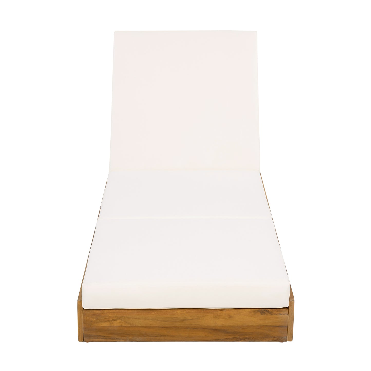 LOUNGE CHAISE SET, ACACIA SOLID WOOD WITH LOUNGE CUSHION (CREAM & TRIPLE FOLD) - MATCHING DARK GREY VERSION AVAILABLE