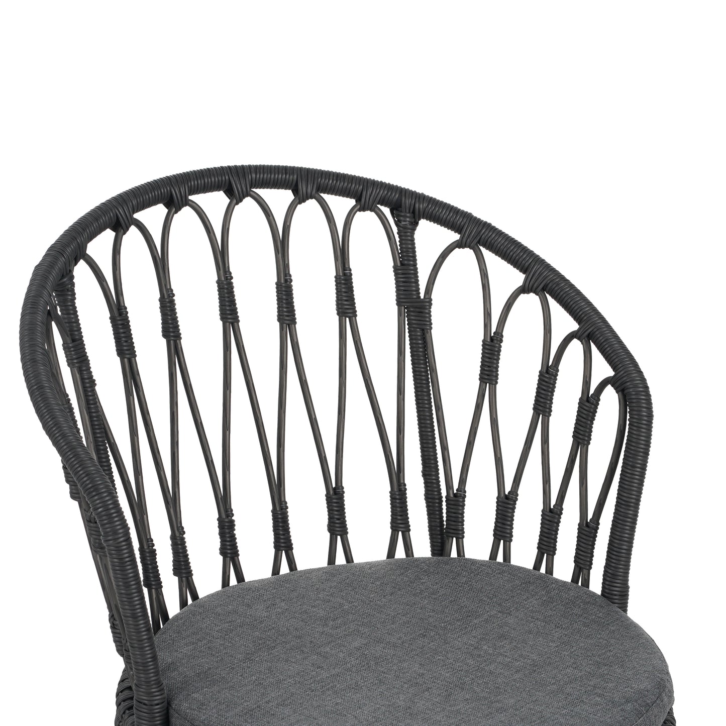 TAVON CHAIR,2PCS with 2 Cushions,Gray