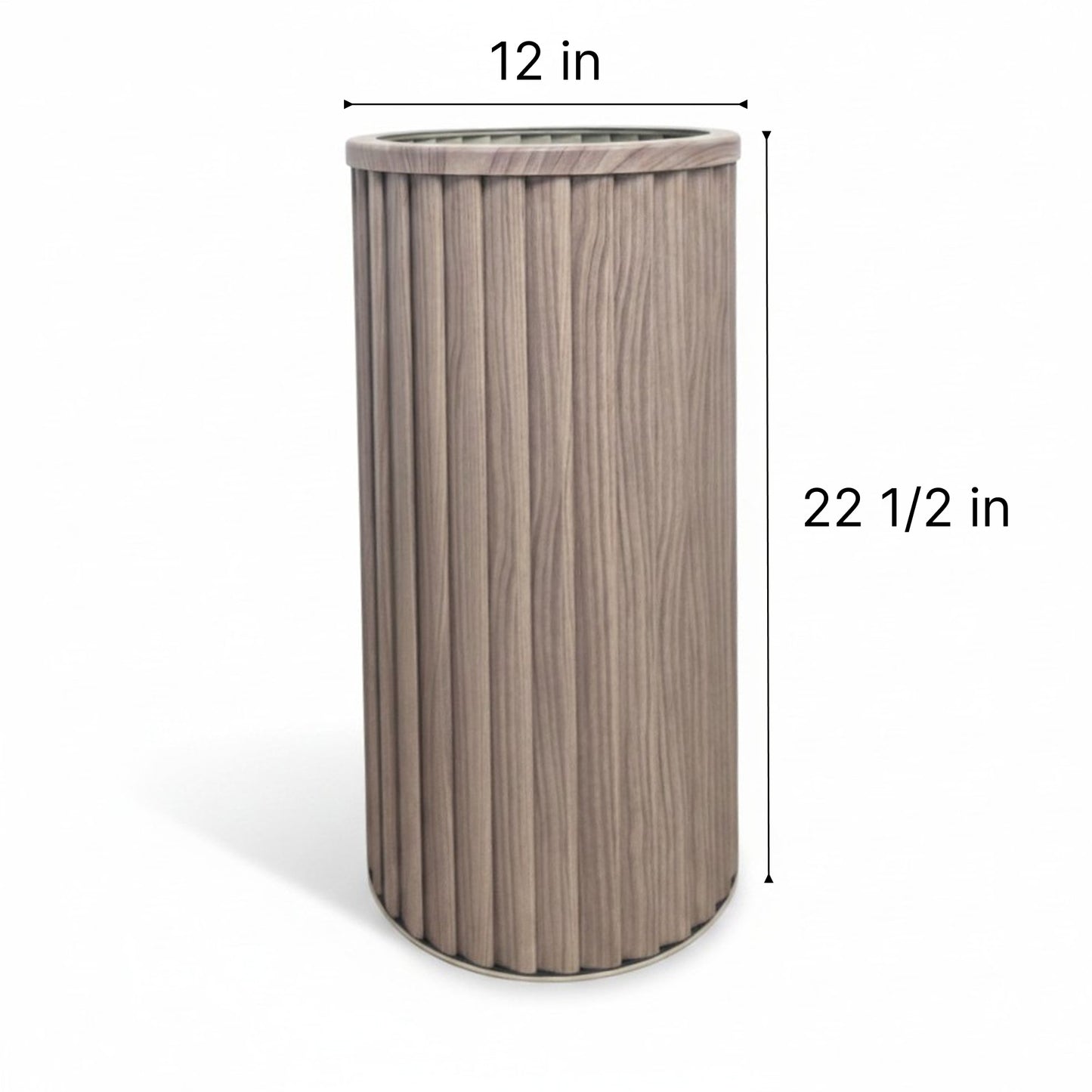 Round Strata Column Planter LG - Ash Brown