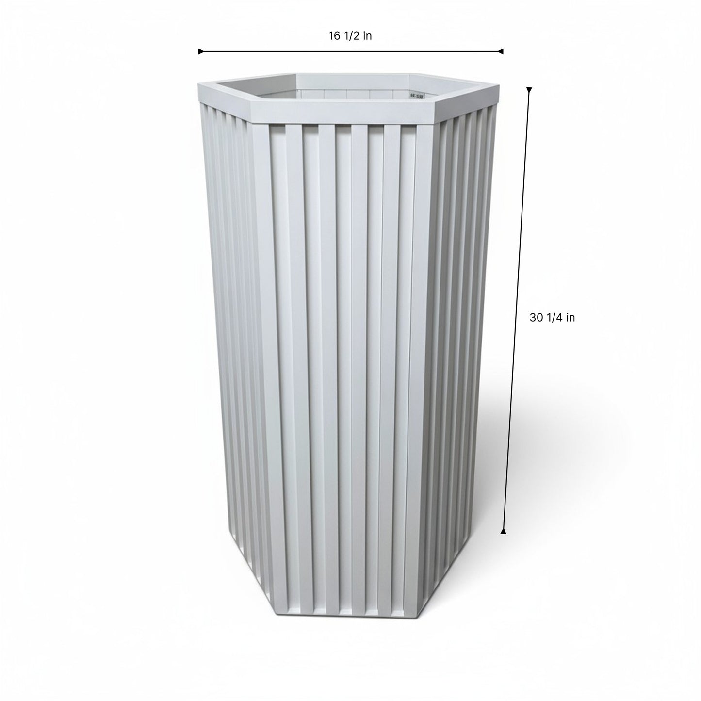 Hexagon Column Planter LG - White