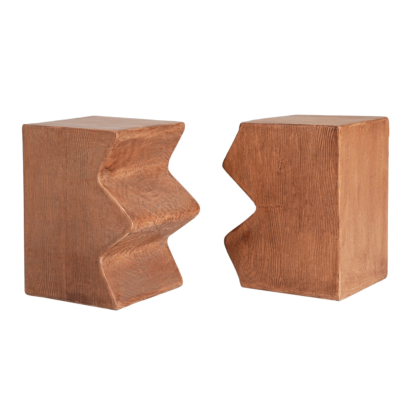 MGO Side Table, Set of 2 Rectangular Outdoor Side Tables, Decorative Garden Stools for Indoor Outdoor, Accent Table,Patio Side Table,Nesting End Table,Faux Wood Natural Color