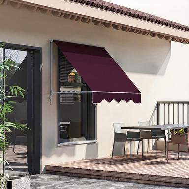 Window Awning Arm Manual Retractable Window Awning Sun Shade Shelter for Patio Balcony Outdoor