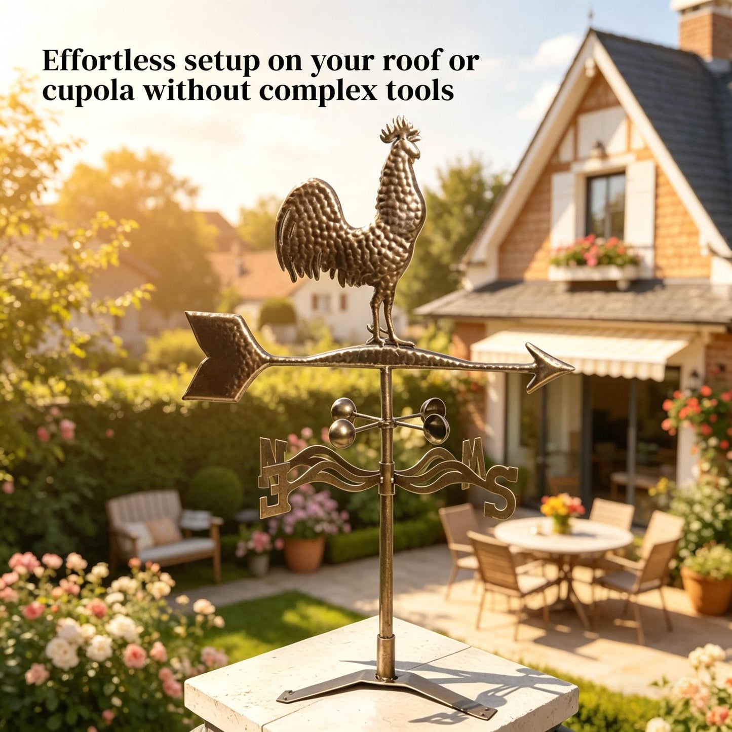 Roof Mount Wind Direction Indicator,Classic Weather Vanes,Rooster Weathervane