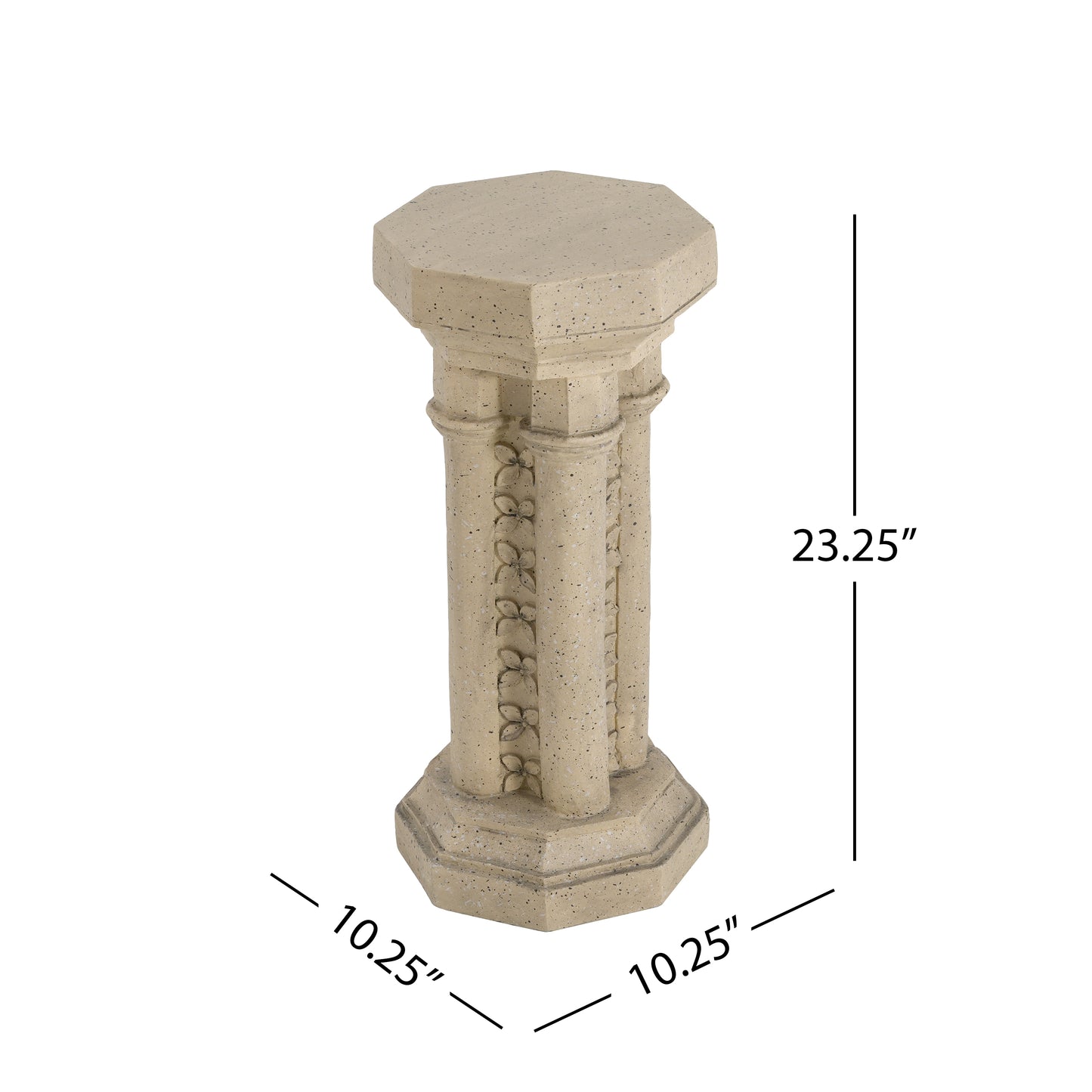 Pedestal Column Plant Stand, 23.25 Inch, Indoor and Outdoor