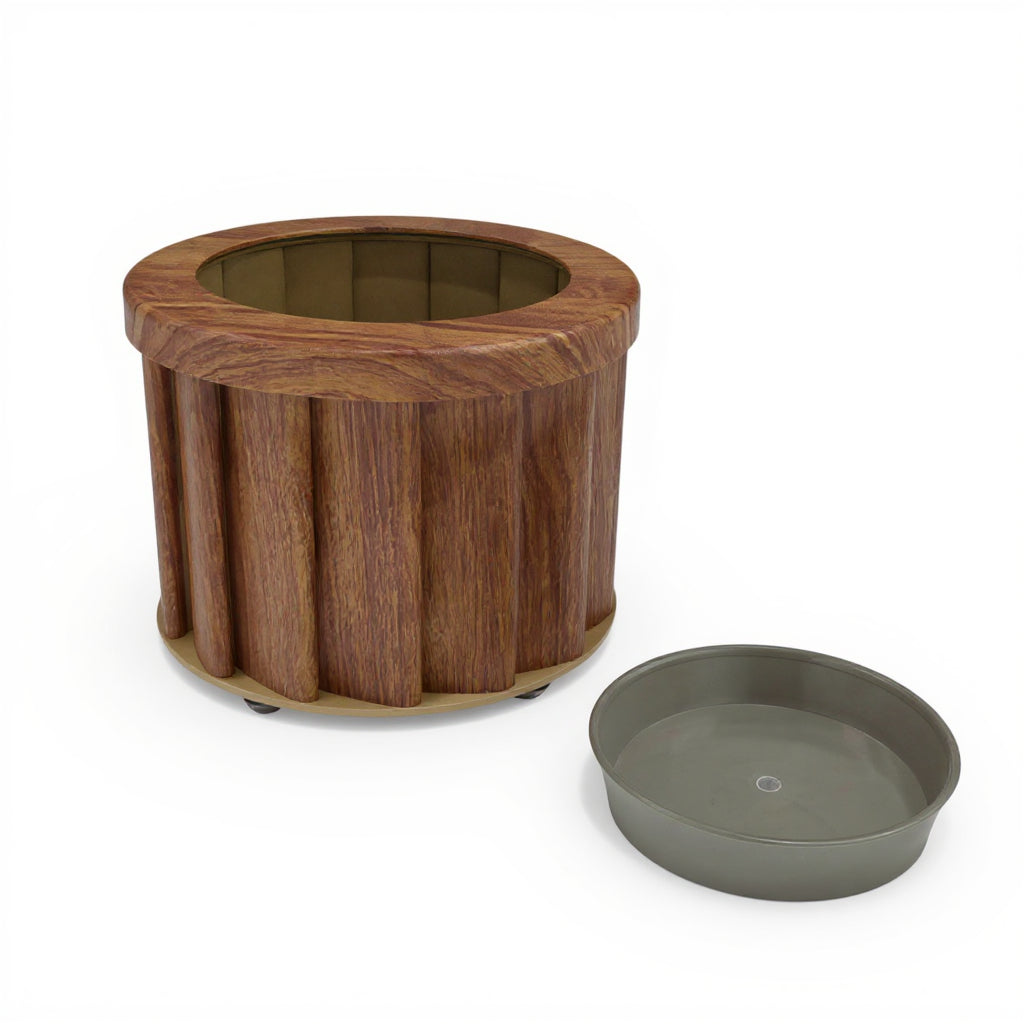 Round Strata Planter SM - Medium Brown