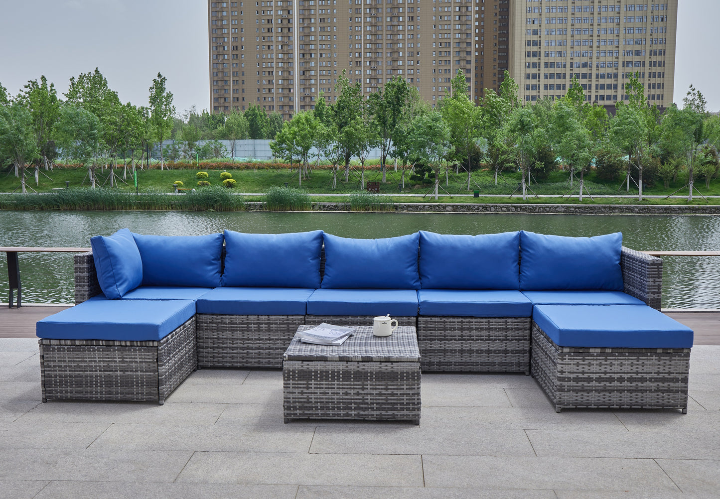 Patio Sofa with Cushions