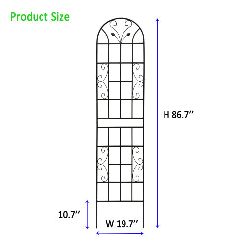 2 Pack Metal Garden Trellis 71 in. x 19.7 in. Rustproof Trellis for Climbing Plants Outdoor Flower Support Black