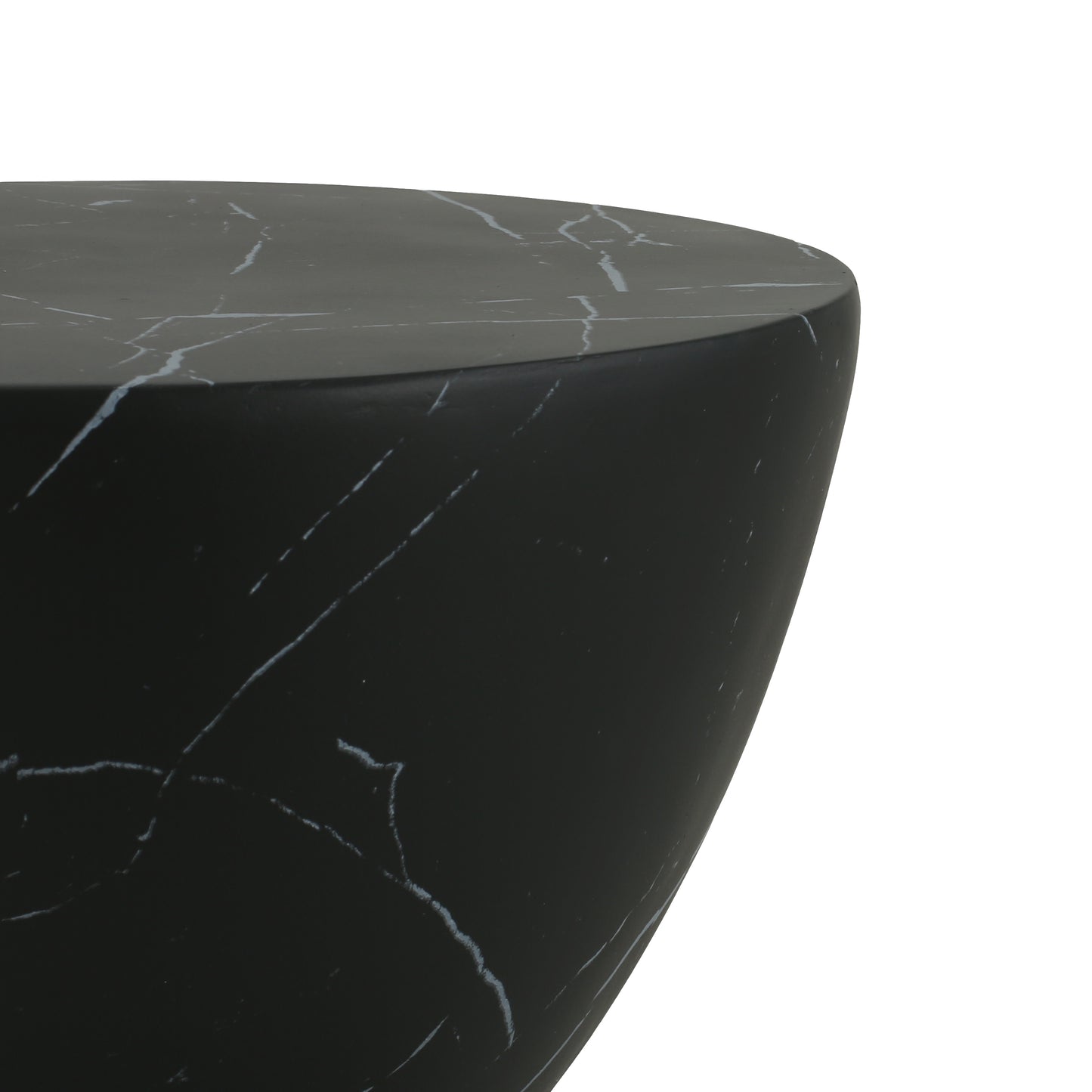 Outdoor Lightweight concrete MGO Side/End Table , Living Room Accent Table,Black Marble