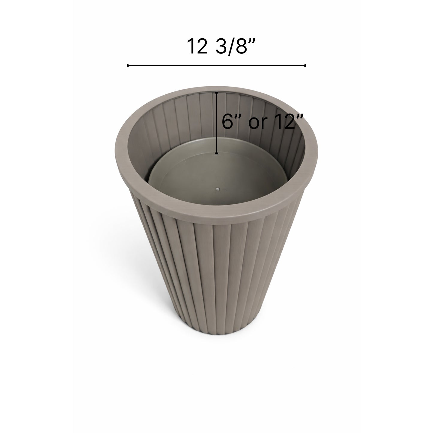Round Strata Column Planter XL - Grey Brown