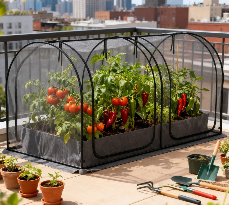 Plant Protection Tent,Crop Cage with Two Zippered Doors,Storage Bag and Ground Stakes, for Garden,Yard,Lawn