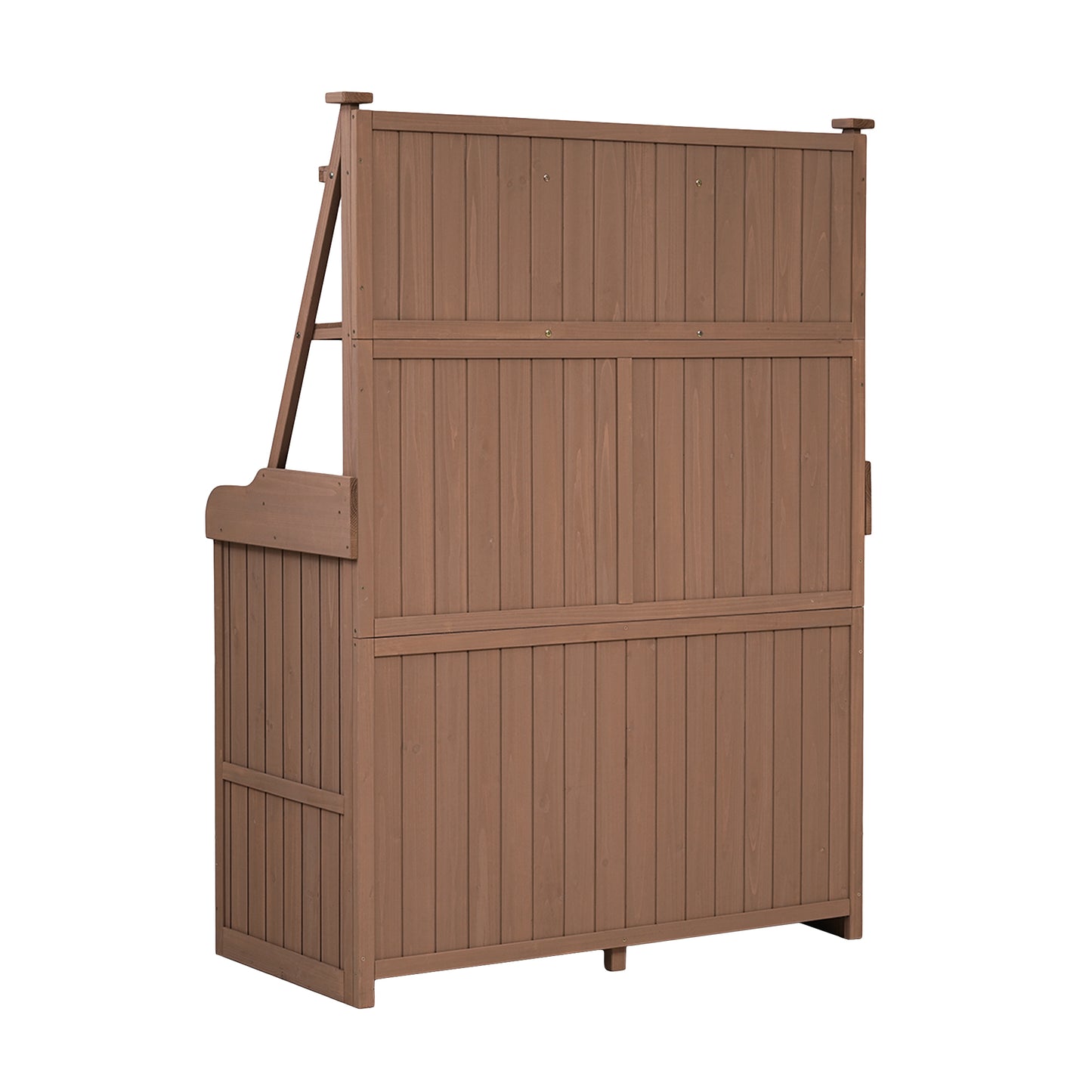 [Assembly Video Provided] TOPMAX 65inch Garden Potting Bench Table, Fir Wood Workstation with Storage Shelf, Drawer and Cabinet, Brown
