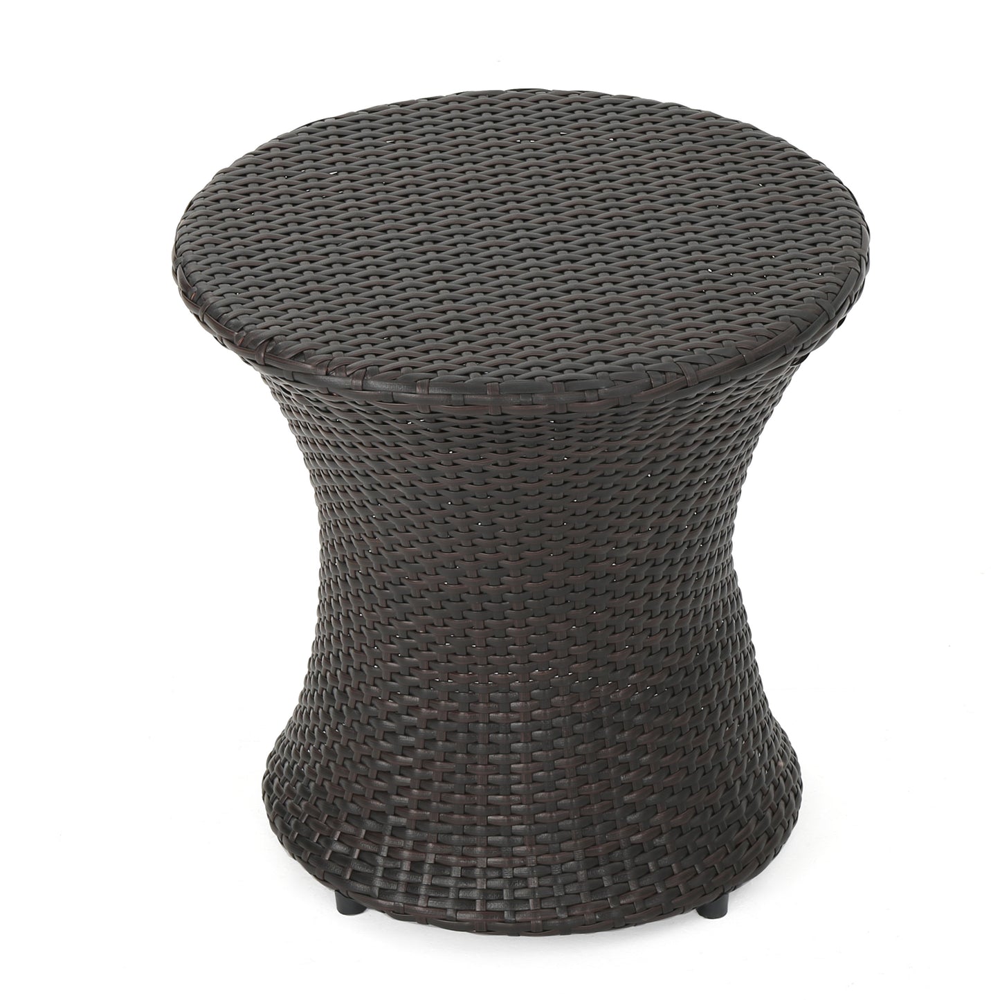 19" Kono Hourglass Table (No Glass Top) ,End table,Brown