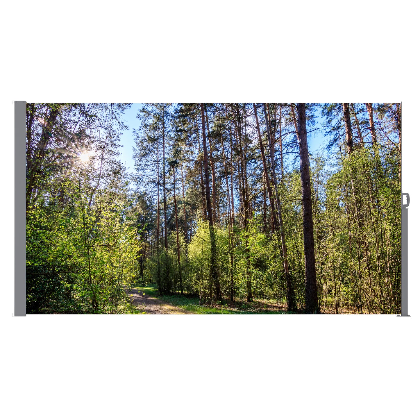 71"x138" Retractable Side Awning Screen, Semi-transparent with UV printing,UPF50+,Ideal for blocking sunshine and wind, Creating private space for garden,balcony and swimming pool.