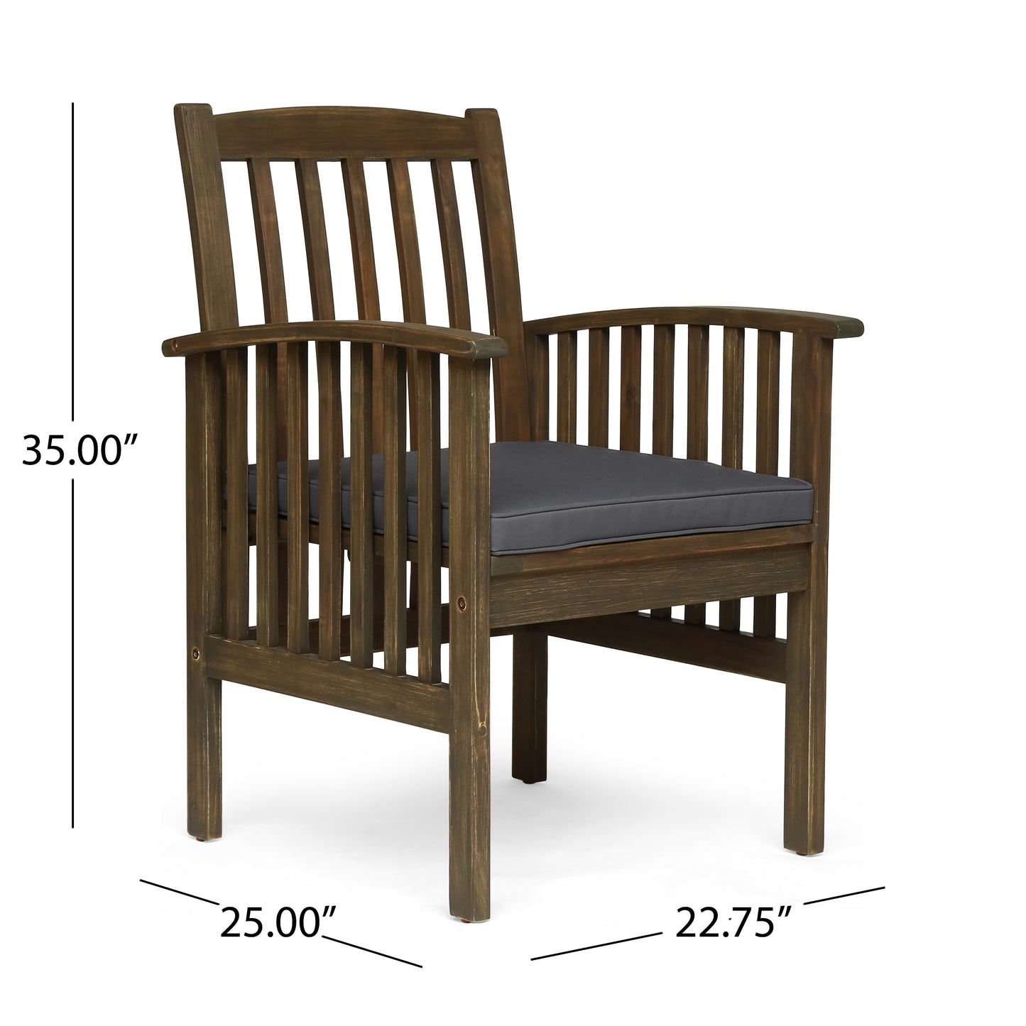 CASA ACACIA DINING CHAIR,2PCS with 2 Cushions