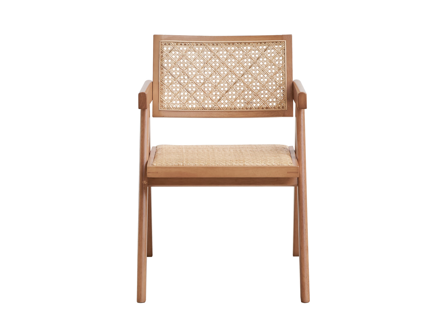 Velentina Rattan & Natural Finish Arm Chair (Set of 2)