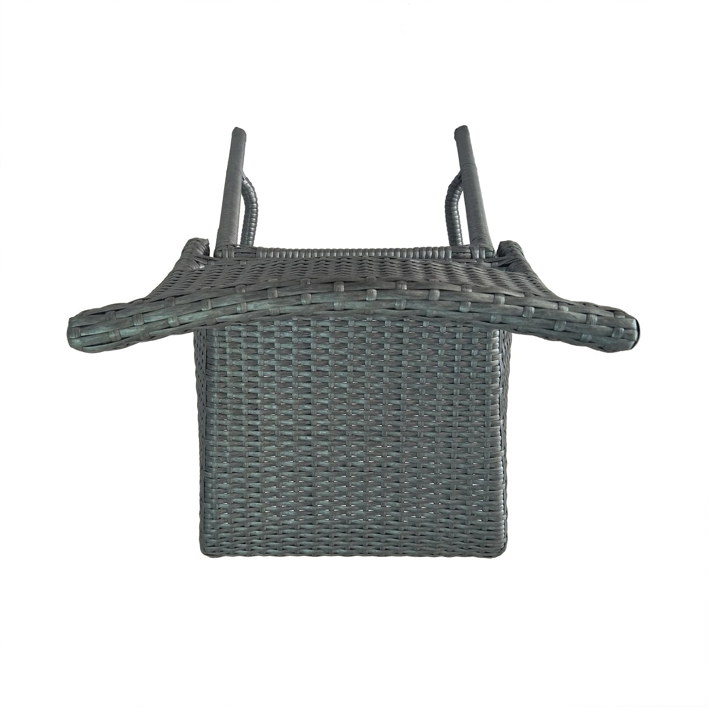 29" Outdoors PE Rattan Armless Barstools, Set of 2, Grey