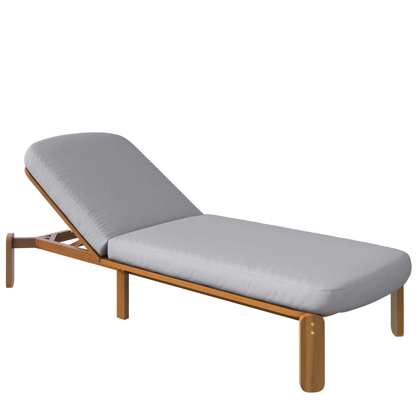 Outdoor Chaise Lounge Adjustable Patio Chaise Outdoor Reclining Chair Pool Lounge Chair with Adjustable Backrest for Patio, Poolside or Beach, Grey