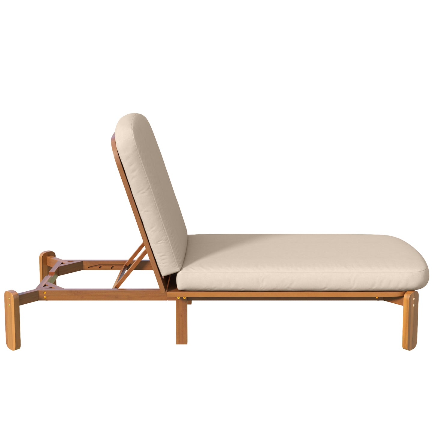Outdoor Chaise Lounge Adjustable Patio Chaise Outdoor Reclining Chair Pool Lounge Chair with Adjustable Backrest for Patio, Poolside or Beach, Brown