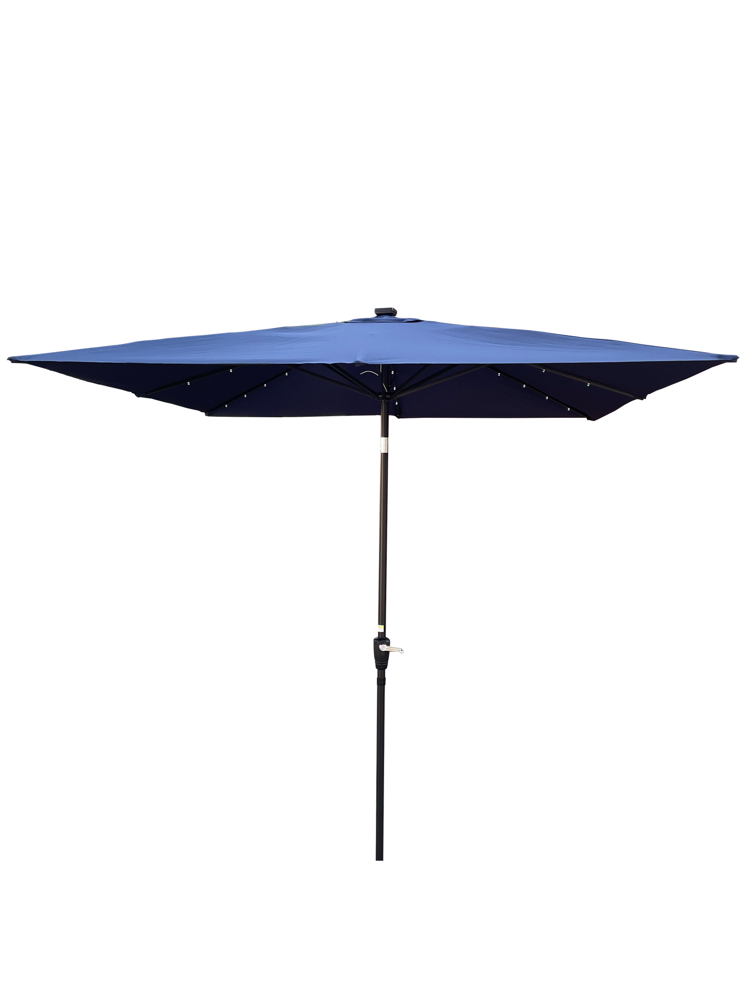 Square 2.5X2.5M Outdoor Patio Umbrella Solar Powered LED Lighted Sun Shade Market Waterproof 8 Ribs Umbrella with Crank and Cross Base for Garden Deck Backyard Pool Shade Outside Deck Swimming Pool