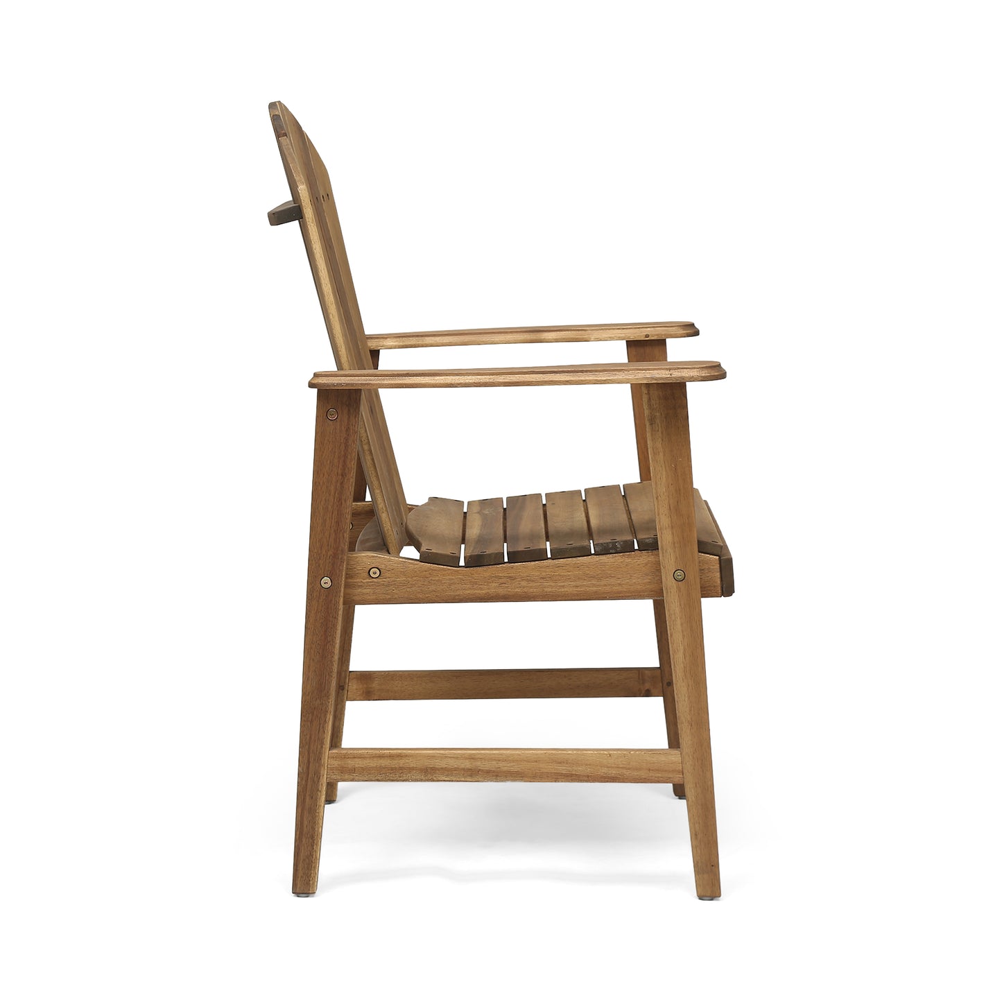 Outdoor Weather Resistant Acacia Wood Adirondack Dining Chairs (Set of 2), Natural Finish