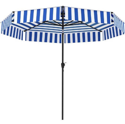 2-Tier Vented Patio Table Umbrella,Outdoor Market Umbrella,Patio Umbrella with Crank 8 Ribs,Tiltable Porch Umbrella,for Outdoor
