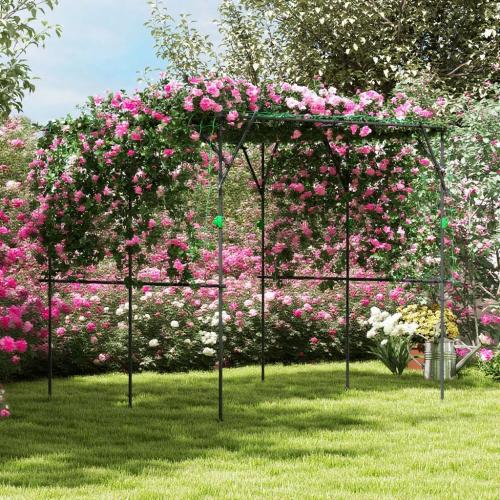 Metal Garden Arch Trellis Plant Trellis Support with Climbing Net for Climbing Plants,Wedding Arch for Ceremony
