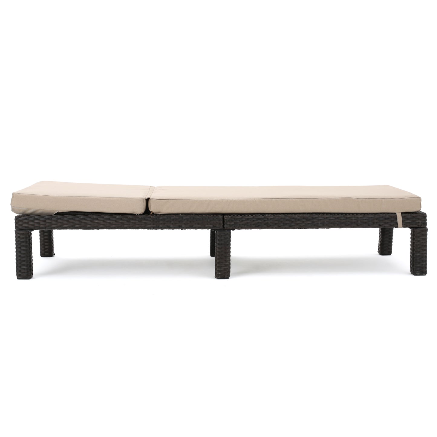PUERTA KD CHAISE LOUNGE, DARK BROWN FRAME WITH BEIGE CUSHION
