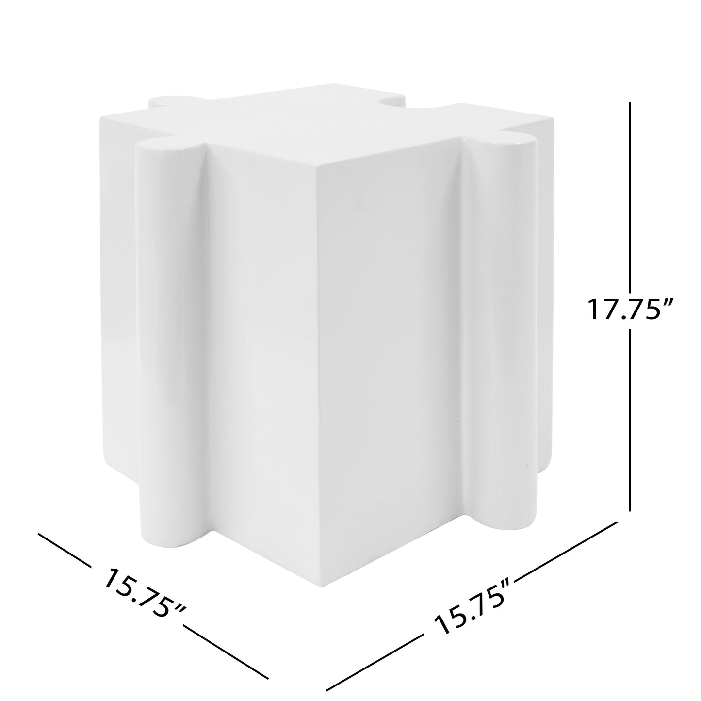 3-Piece Artistic Puzzle Table Set,Modular MGO Side Tables with Interlocking Design (2 Convex & 1 Concave), 200lb Capacity for Indoor & Outdoor,White & Black Color