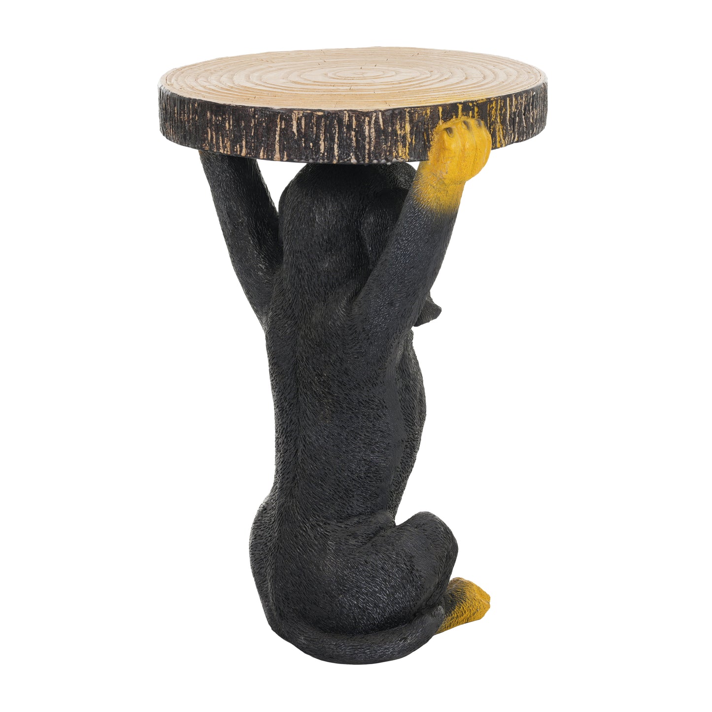 22.17"H Black Dog Side Table Pedestal End Table Stool, MGO Dog Statue Hand Painted Sculpture for Home, Office, Living Room & Outdoor Decor