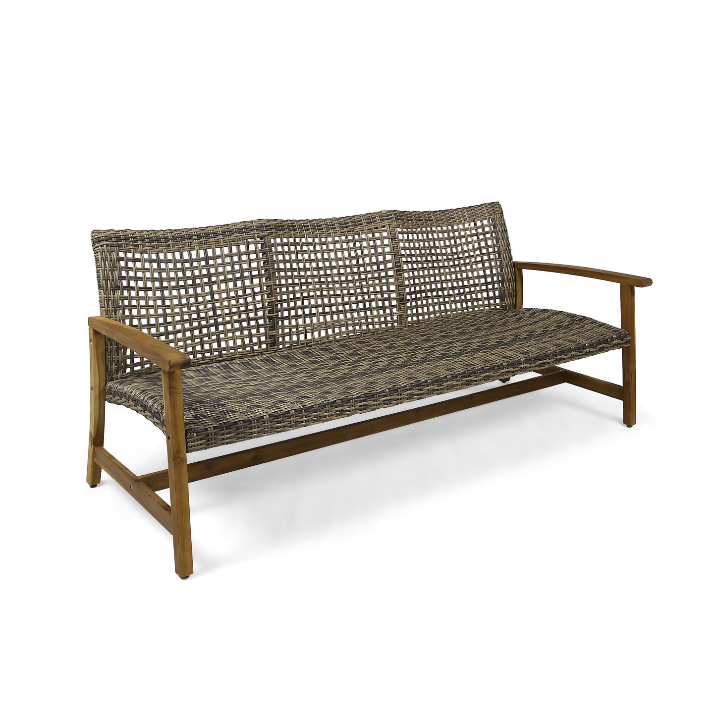 HAMPTON WOOD + WICKER 3 SEATER