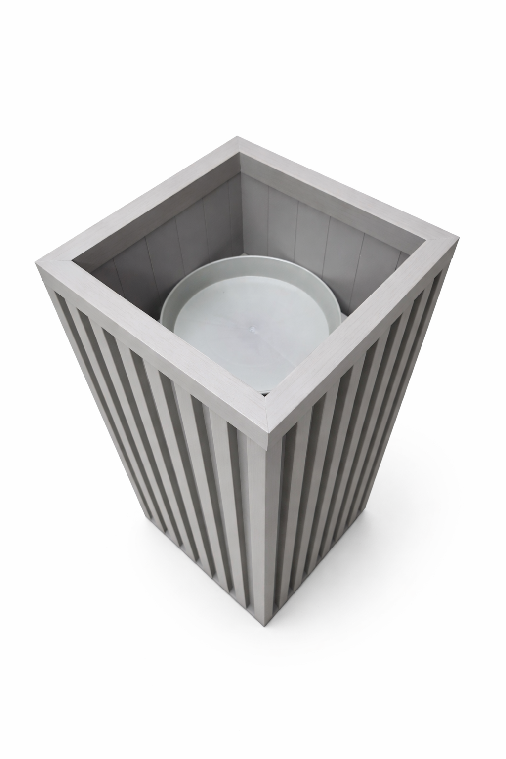 Square Grove Column Planter - Grey Brown