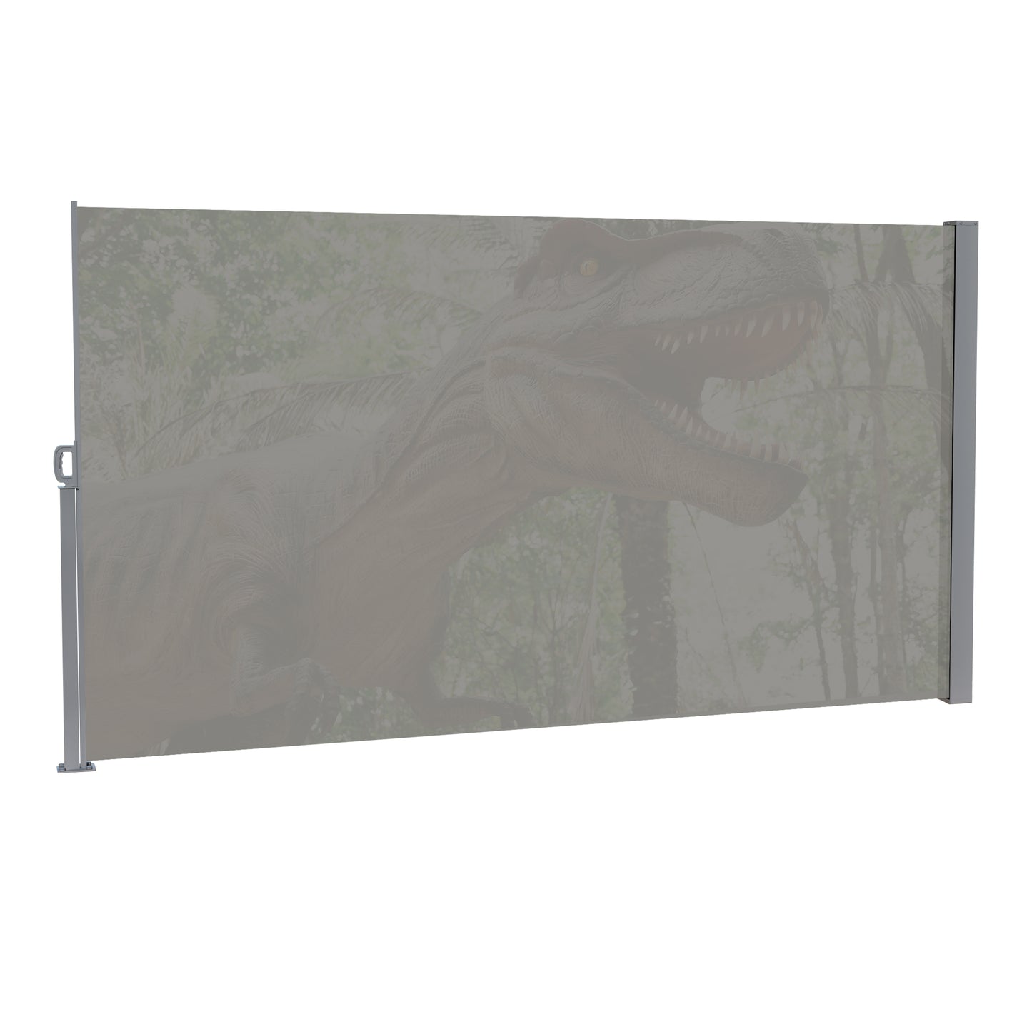 71"x138" Retractable Side Awning Screen, Semi-transparent with UV printing,UPF50+, Ideal for blocking dust,sunshine and wind, Creating private space for garden,balcony and swimming pool.