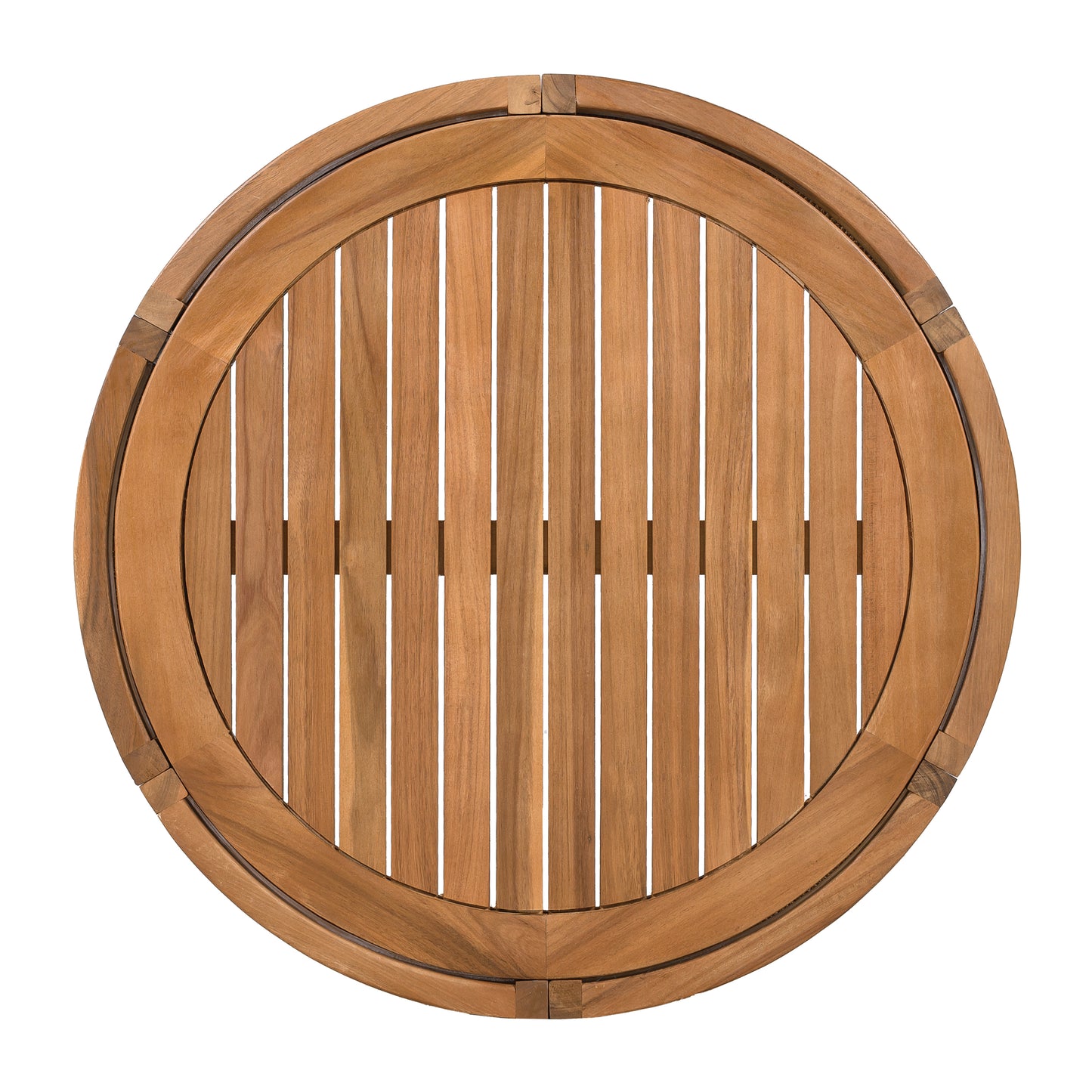 27.95" Acacia Wood Outdoor Coffee Table - Handwoven Rope Accent Boho Patio Table with All-Weather Durability
