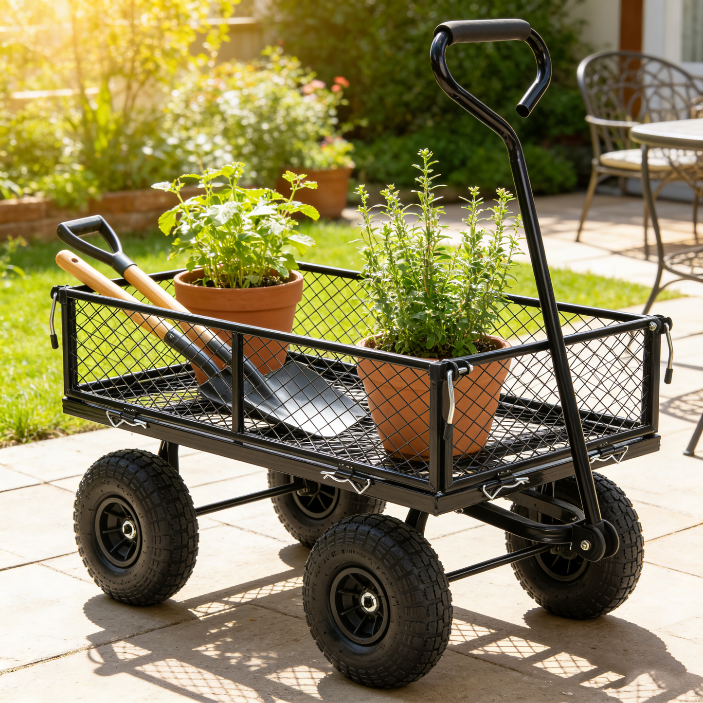 Wagon Cart Garden cart trucks make it easier to transport firewood TC1840BKG