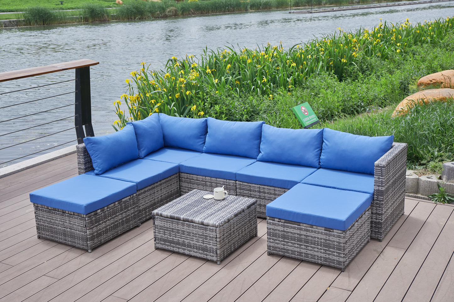 Patio Sofa with Cushions