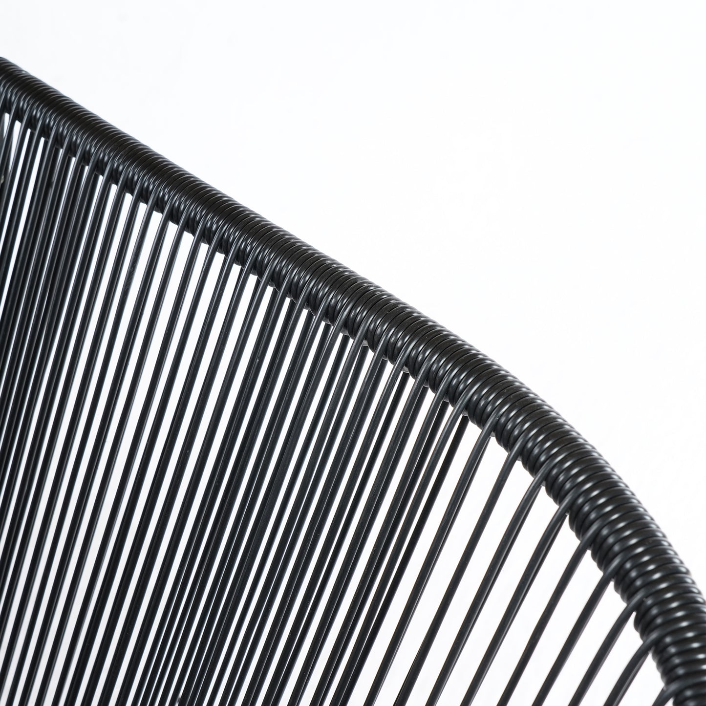 CONDESSA OUTDOOR PATIO WICKER LOVE SEAT, BLACK PE RATTAN & IRON FRAME, SET OF 1