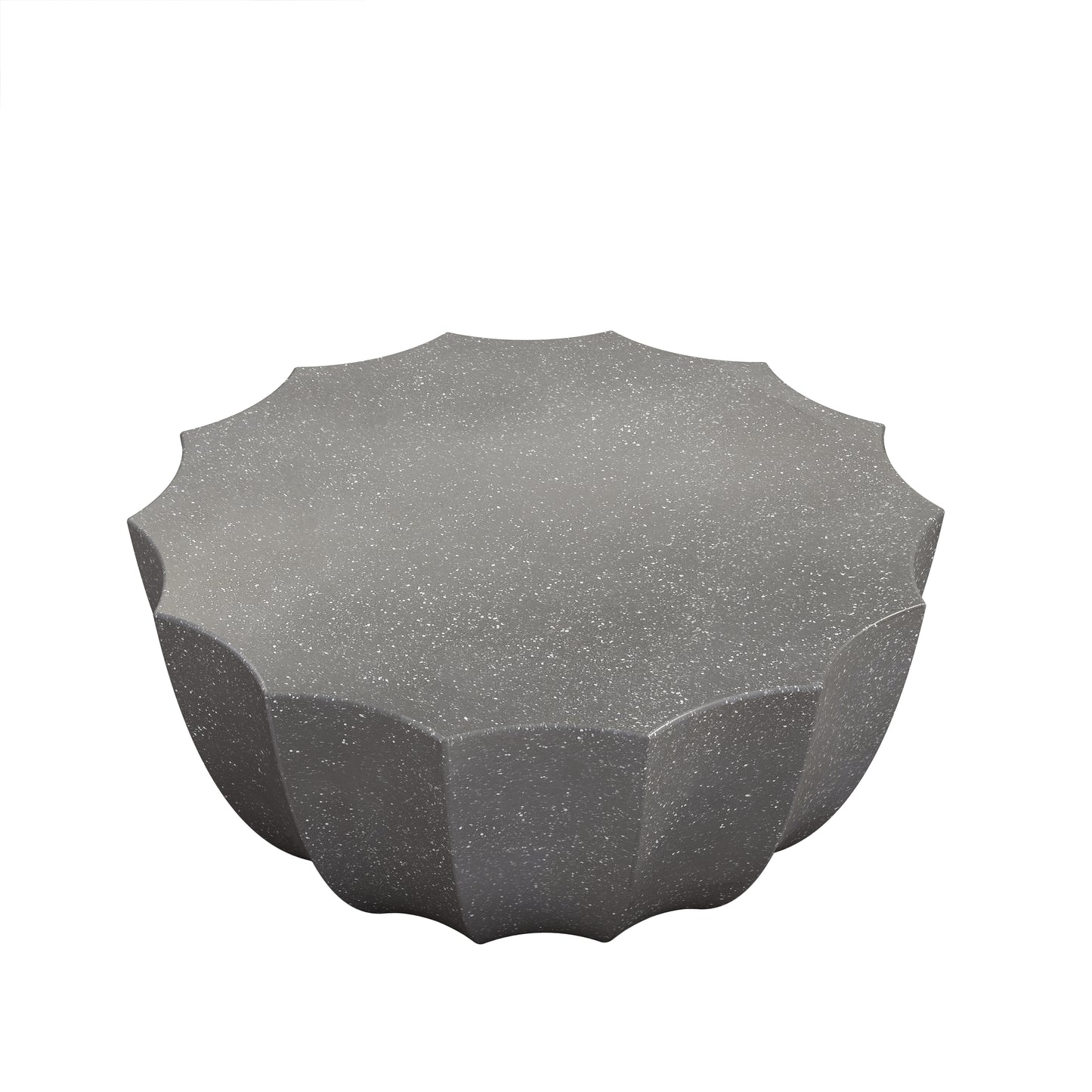 35.43" Modern Outdoor and Indoor Waterproof Coffee Table, Durable MgO Cement Design, Suitable for Terraces, Gardens, Backyards and Living Rooms ( Grey)