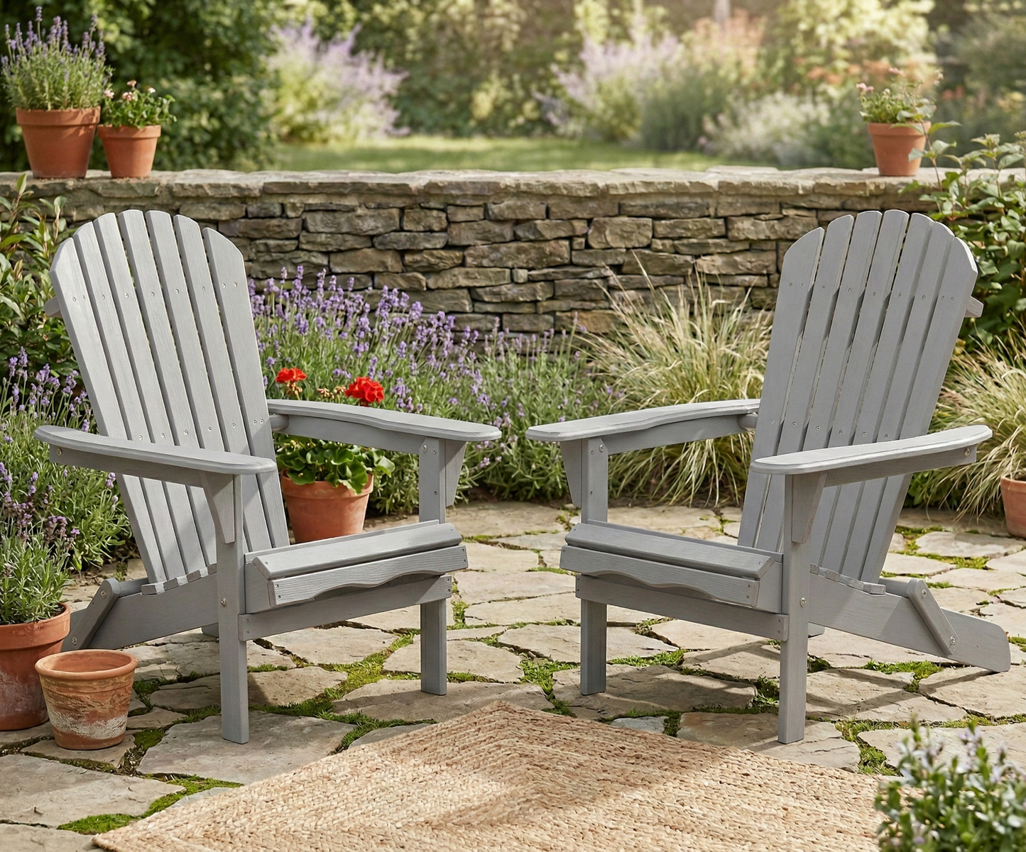 Wood Lounge Patio Chair for Garden Outdoor Wooden Folding Adirondack Chair Set of 2 Solid Wood Lounge Patio Chair for Garden, Lawn, Backyard,