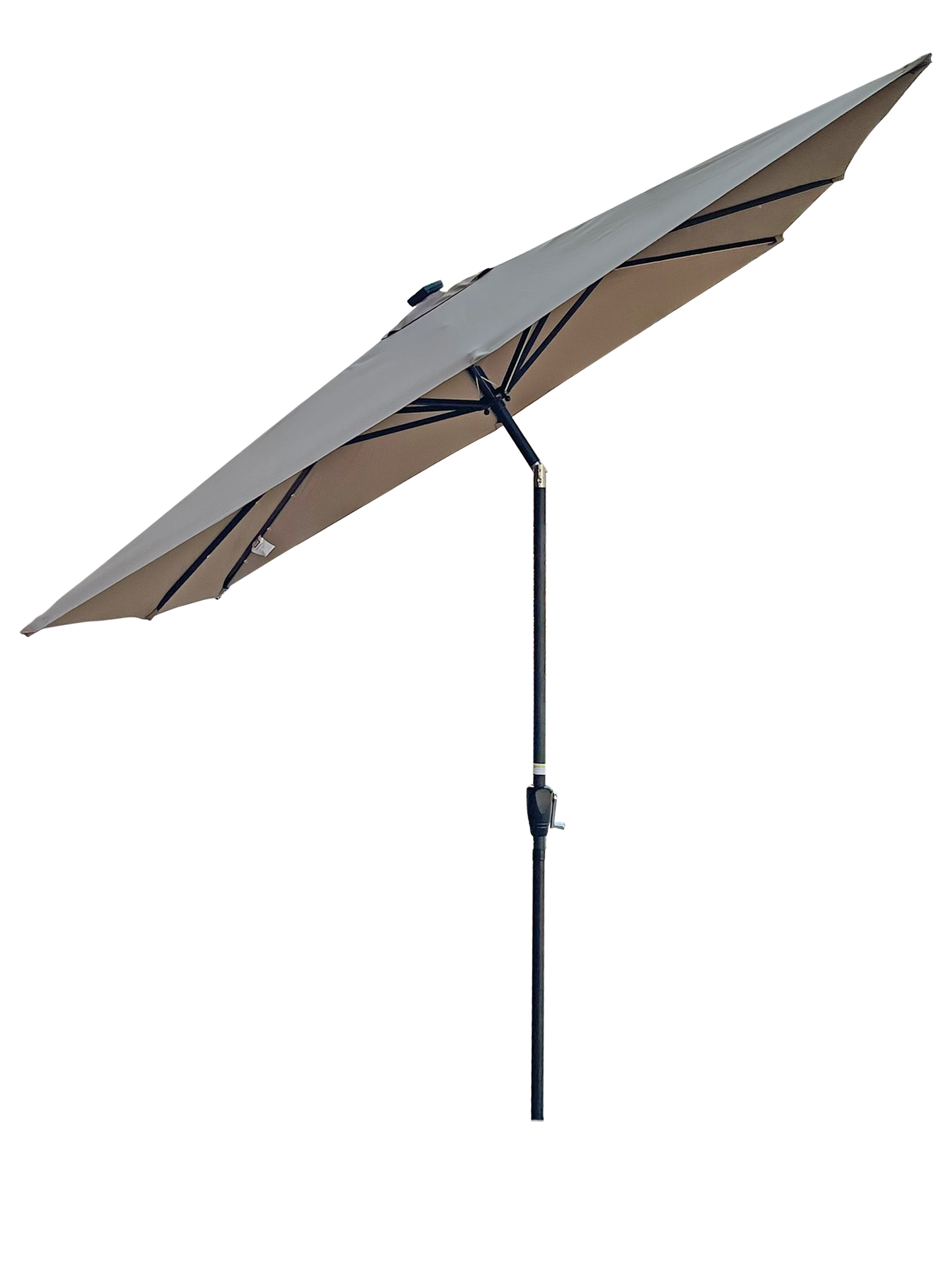 Square 2.5X2.5M Outdoor Patio Umbrella Solar Powered LED Lighted Sun Shade Market Waterproof 8 Ribs Umbrella with Crank and Cross Base for Garden Deck Backyard Pool Shade Outside Deck Swimming Pool