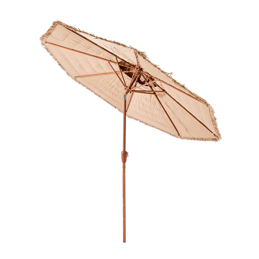 Tiki Umbrella 2-Tier Thatched Patio Umbrella 9 ft for Pool Patio Beach