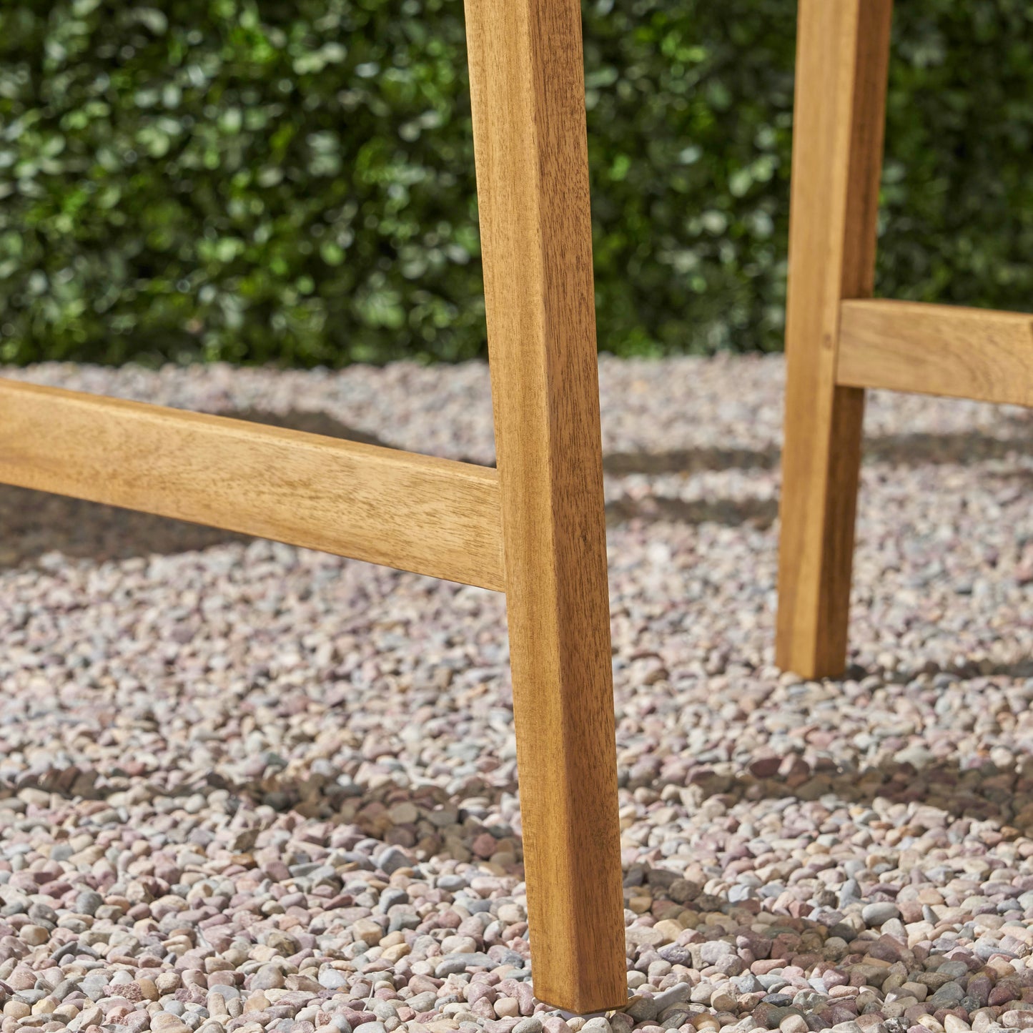 Outdoor Weather Resistant Acacia Wood Adirondack Dining Chairs (Set of 2), Natural Finish