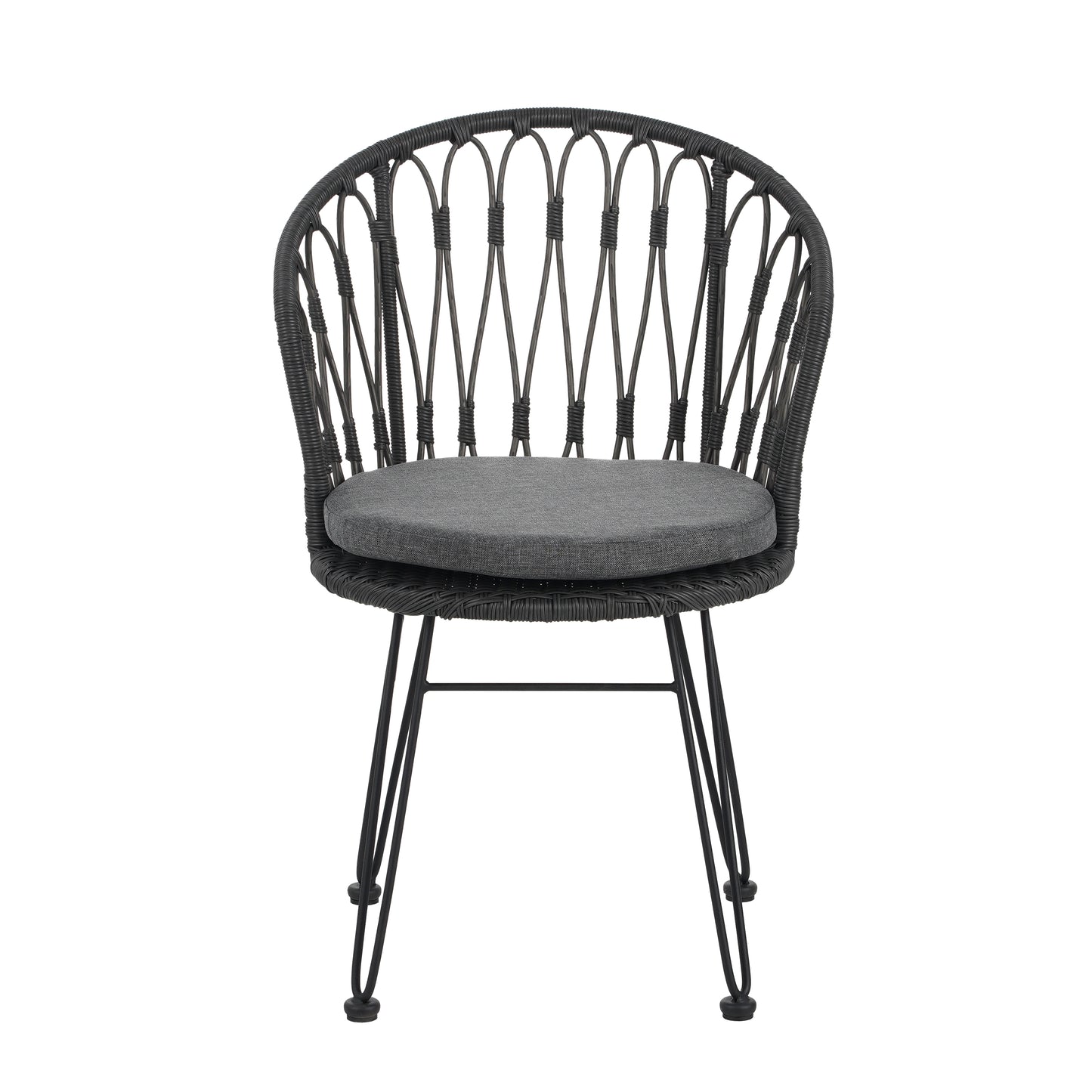TAVON CHAIR,2PCS with 2 Cushions,Gray