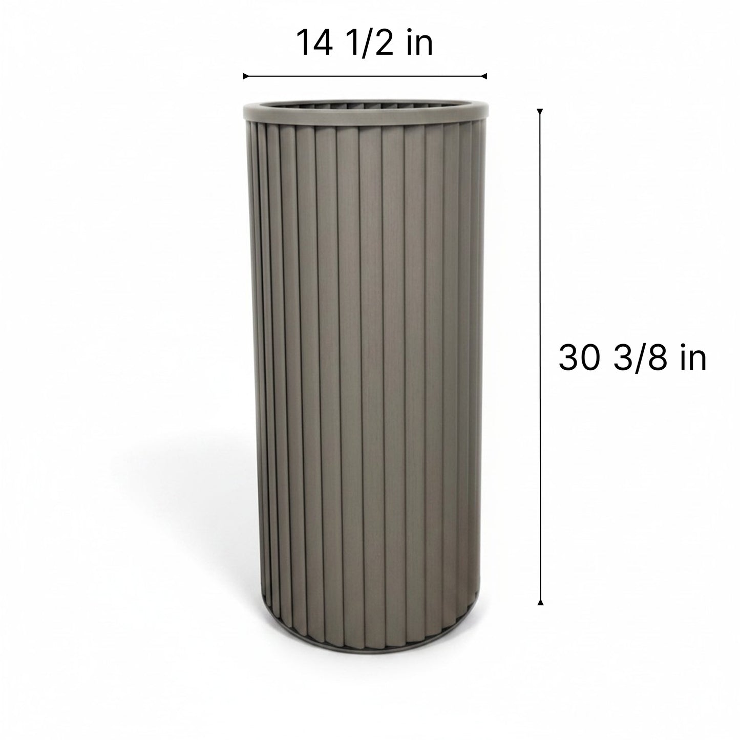 Round Strata Column Planter XL - Grey Brown